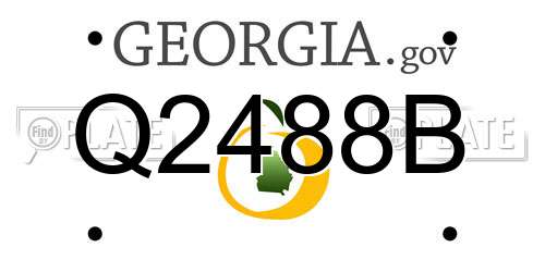Q2488B Georgia License Plate