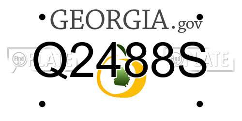 Q2488S Georgia License Plate