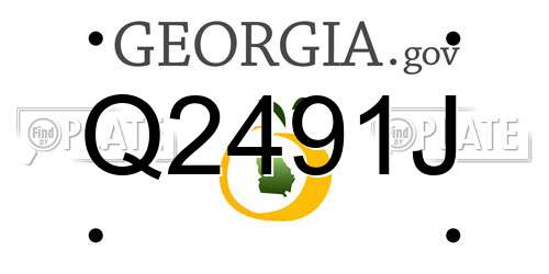 Q2491J Georgia License Plate