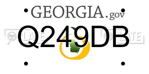 Q249DB Georgia License Plate