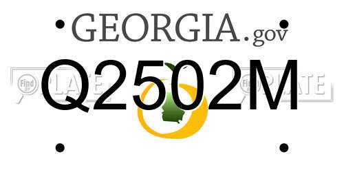 Q2502M Georgia License Plate