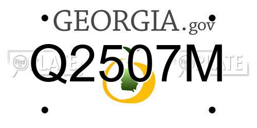 Q2507M Georgia License Plate
