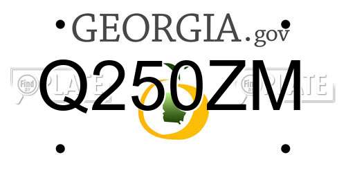 Q250ZM Georgia License Plate