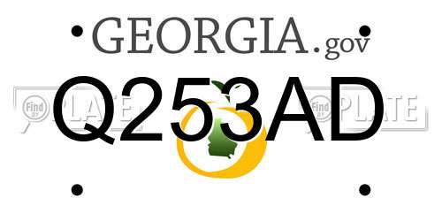 Q253AD Georgia License Plate