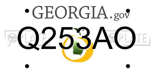 Q253AO Georgia License Plate