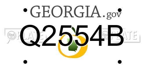 Q2554B Georgia License Plate