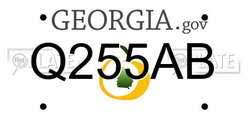 Q255AB Georgia License Plate