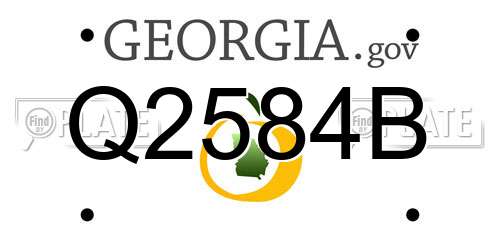 Q2584B Georgia License Plate