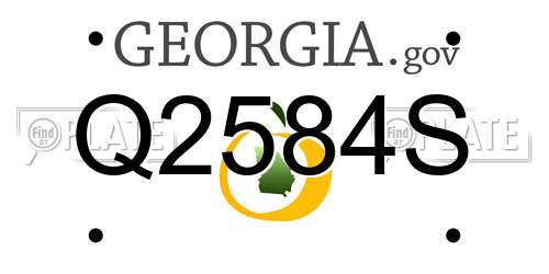 Q2584S Georgia License Plate
