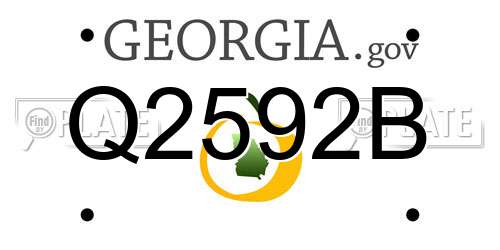 Q2592B Georgia License Plate