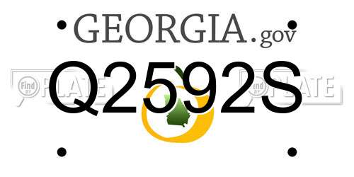 Q2592S Georgia License Plate
