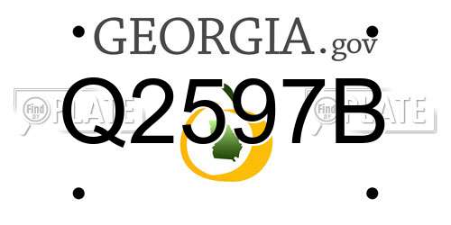 Q2597B Georgia License Plate