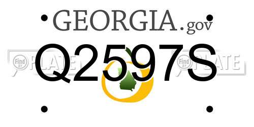 Q2597S Georgia License Plate