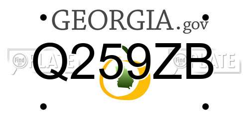 Q259ZB Georgia License Plate