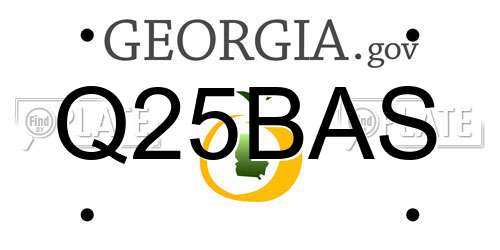 Q25BAS Georgia License Plate