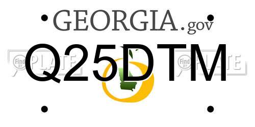 Q25DTM Georgia License Plate