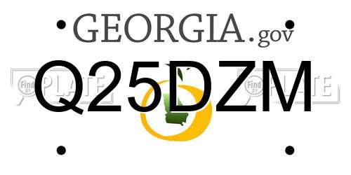 Q25DZM Georgia License Plate