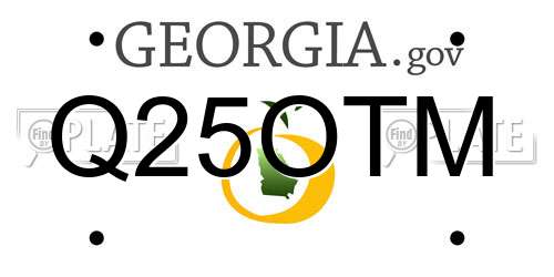 Q25OTM Georgia License Plate