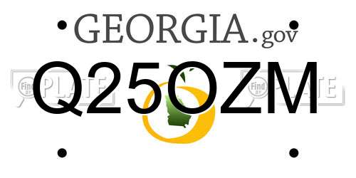 Q25OZM Georgia License Plate