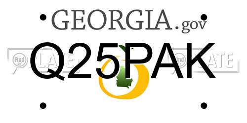 Q25PAK Georgia License Plate