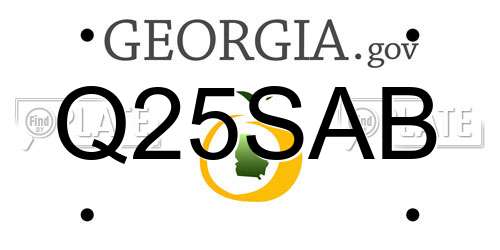 Q25SAB Georgia License Plate