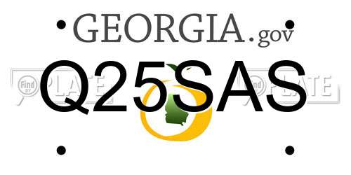 Q25SAS Georgia License Plate