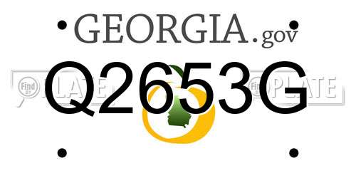 Q2653G Georgia License Plate