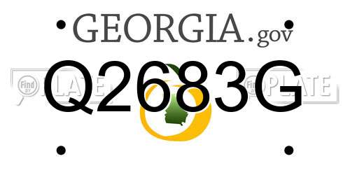 Q2683G Georgia License Plate