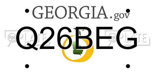 Q26BEG Georgia License Plate