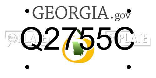 Q2755C Georgia License Plate