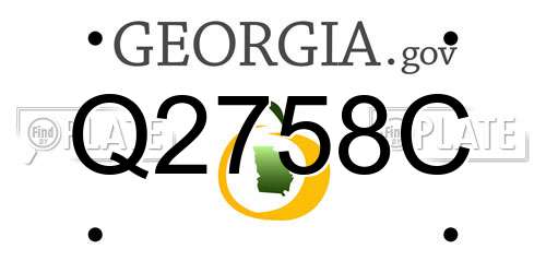 Q2758C Georgia License Plate