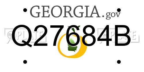 Q27684B Georgia License Plate
