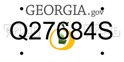 Q27684S Georgia License Plate
