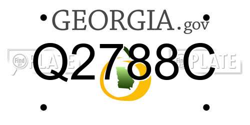 Q2788C Georgia License Plate