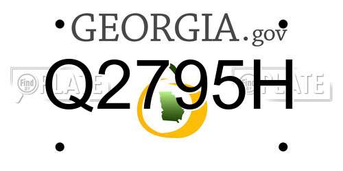 Q2795H Georgia License Plate