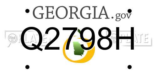 Q2798H Georgia License Plate