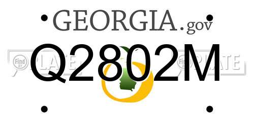 Q2802M Georgia License Plate