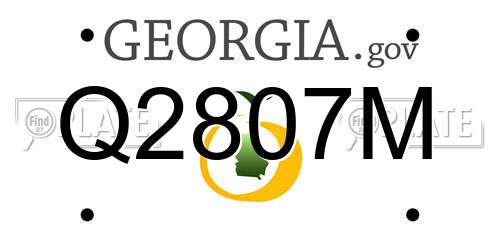 Q2807M Georgia License Plate