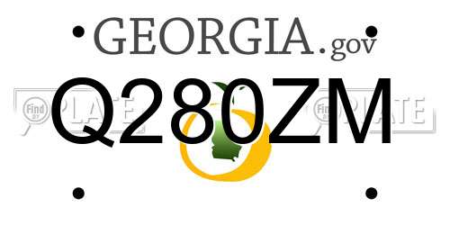 Q280ZM Georgia License Plate