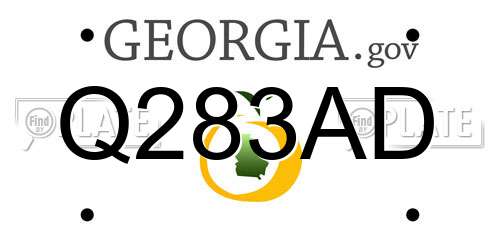 Q283AD Georgia License Plate