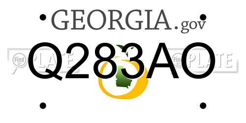 Q283AO Georgia License Plate