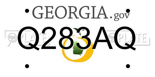 Q283AQ Georgia License Plate