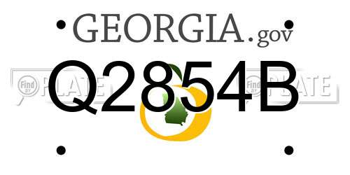 Q2854B Georgia License Plate