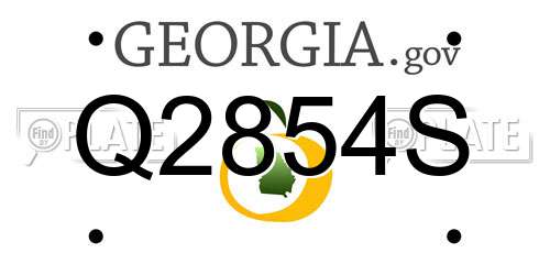 Q2854S Georgia License Plate