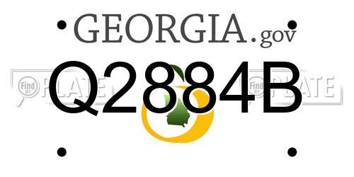 Q2884B Georgia License Plate