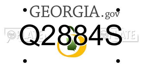 Q2884S Georgia License Plate