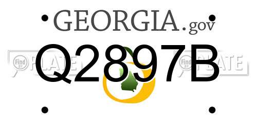 Q2897B Georgia License Plate