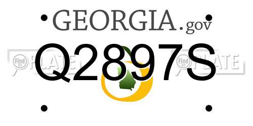 Q2897S Georgia License Plate