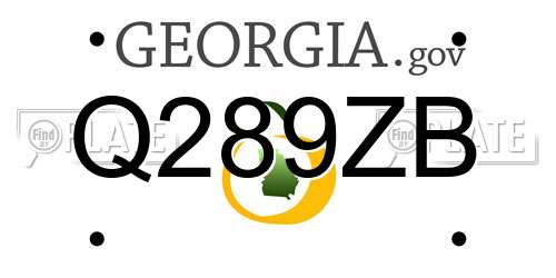 Q289ZB Georgia License Plate