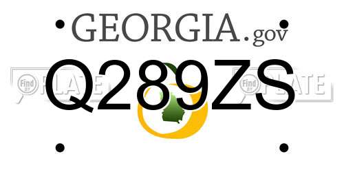 Q289ZS Georgia License Plate